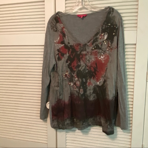 Together Tops - TOGETHER Butterfly & Bling Long Sleeved Tee